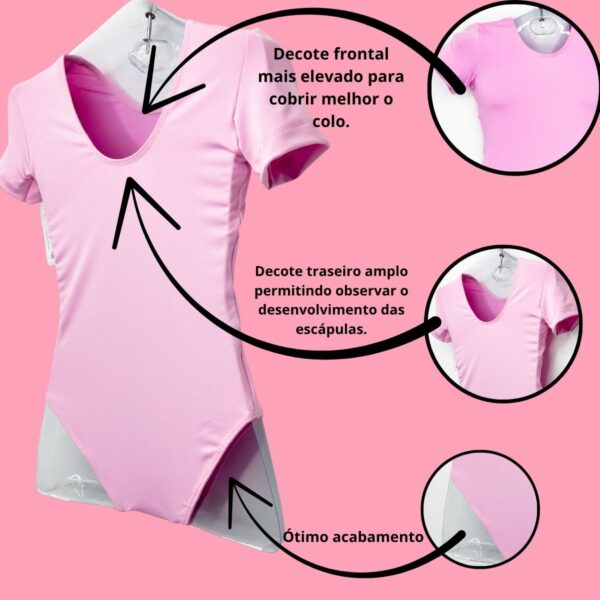 Ballet collant manga curta suplex