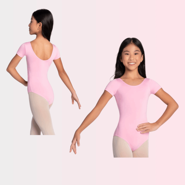 Ballet collant manga curta suplex